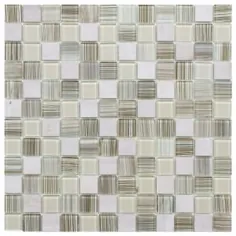 کاشی Merola Tect Spectrum Square Pistachio 11-3 / 4 in. x 11-3 / 4 in. x 4 mm Glass and Stone Mosaic Tile-GSHSSQPS - The Home Depot
