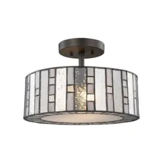 Westmore by ELK Lighting Strohl 14-in Tiffany Bronze Transitional Semi-flush Mount Lightes Lowes.com