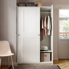 کمد لباس HAUGA با درهای کشویی ، سفید ، 461 / 2x215 / 8x783 / 8 "- IKEA