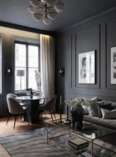 Design noir pour un appartement de deux-pièces de 56m2 - PLANETE DECO a home world