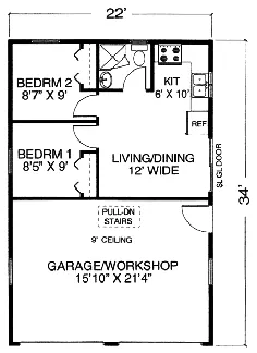 نقشه های آپارتمان یک سطح گاراژ