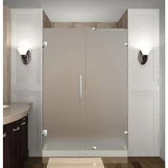 Aston Nautis 72-in H x 45.25-in to 46.25-in W Frameless Doed Houhed Door (Frosted Glass) Lowes.com