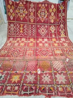 قالی بزرگ فرش چند رنگ فرش آزیلال مراکشی عتیقه 10.4 |  اتسی