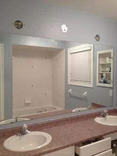 چگونه می توان یک آینه بزرگ حمام ساخت و دوباره آینه های دو قاب و کابینت را انجام داد