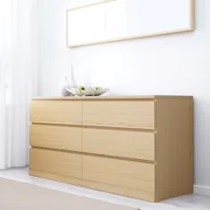 کمد 6 کشو MALM ، روکش بلوط سفید رنگ ، 63x30 3/4 "- IKEA