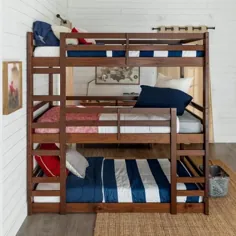 تختخواب سفری سه تخته چوبی جامد متحرک واکر ادیسون - Walnut-HDW3TOTWT - انبار خانه