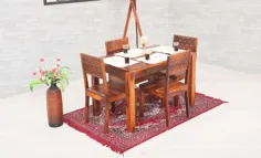 مجموعه ناهار خوری Pearl 4 Seater ساخته شده با چوب Sheesham ، و 40٪ تخفیف در مبلمان Jodhpuri دریافت کنید