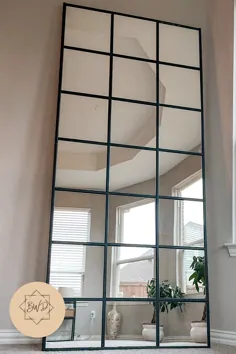 آینه خانگی DIY Ikea Hack Large Grid Mirror Industrial