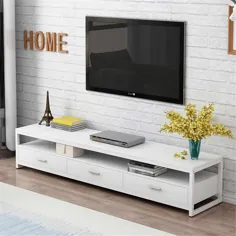 کابینت تلویزیون با کشوی تلویزیون پایه دار برای تلویزیون های 60 اینچ کنسول Rustic Entertainment Center با قفسه قابل تنظیم برای ذخیره سازی - دیوار چوبی - زندگی خانه خود را تزئین کنید