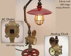 Robot Steampunk Industrial Pipe Desp Lamp with Dimmer AC & |  اتسی