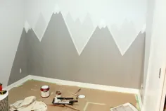 نقاشی دیواری ساده کوه DIY