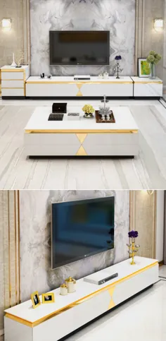 میز تلویزیون ایستاده تلویزیون سفید ایده های دیوار تلویزیون برای اتاق نشیمن
