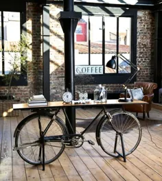 Konsole Fahrrad im Industrie-Stil aus Mangoholz und schwarzem Metall |  Maisons du Monde