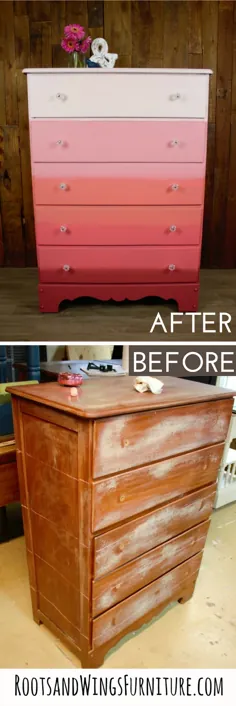 Makeover Pink Ombre Dresser • Roots & Wings Furniture LLC