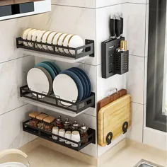 ظرف قفسه آشپزخانه قفسه قفسه ادویه جاسازی ظرف ظروف قفسه نگهدارنده قفسه دیواری فولاد ضد زنگ