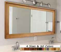 آینه دیواری چهار چوب Ivyland Rustic ، 20 رنگ لکه ای - آینه غرور ، آینه بزرگ حمام ، آینه با قاب چوبی ، طراحی مدرن خانه مزرعه