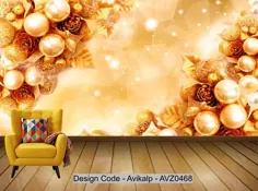 Avikalp Exclusive AVZ0468 Golden Glitter Gold Powder Flower Flower Flower Background Background Wall Wall HD 3D Wallpaper