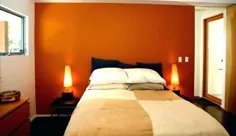ایده های اتاق خواب نارنجی و خاکستری