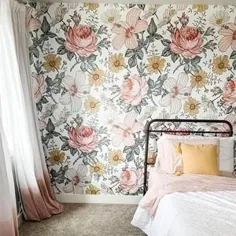 کاغذ دیواری قابل جابجایی گلهای گل آفتابی دیوار نقاشی دیواری |  اتسی