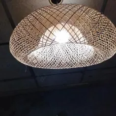 چراغ آویز لامپ آویز بامبو ، چراغ سقفی تله ماهی دراز کشیده و دارای تزئین لامپ چراغ سقفی رستوران پارک خانگی