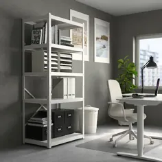واحد قفسه بندی BROR ، سفید ، عرض: 33 1/2 "قد: 74 3/4".  امروز آن را دریافت کنید!  - IKEA