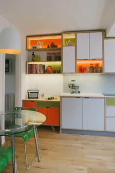 آشپزخانه های چوب و سیم - تخته سه لا - منچستر - آشپزخانه نارنجی و سبز