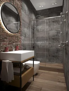 Интерьер спальни с ванной комнатой в стиле лофт |  احترام گذاشتن