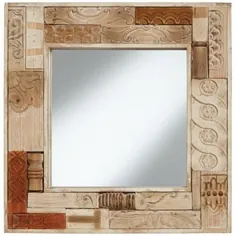 آینه دیواری چوبی کلاژ 30 اینچ مربع - # 3R851 | لامپ های پلاس