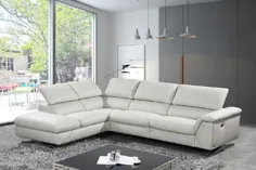 Divani Casa Maine Modern Light Grey Eco-Leather Sacial Sofa w / Recliner - VIG مبلمان VGKNE9104-LTGRY