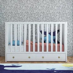 تخت نوزاد قابل تبدیل Novogratz Rue 3-in-1 با کشوی ذخیره سازی برای کودکستان ، سفید - Walmart.com