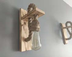 براکت روشنایی و آویز براکت چراغ چوبی |  اتسی