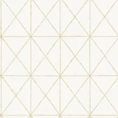 رول کاغذ دیواری قابل شستشوی وینیل سفید و طلایی NuWallpaper (پوشش 30.75 متر مربع) - NUS3577 - انبار خانه