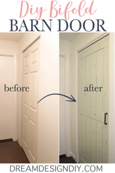 DIY Bifold Barn Door - با تخته سه لا 1/4 اینچ ، درب کمد را با قیمت 15 دلار تغییر دهید