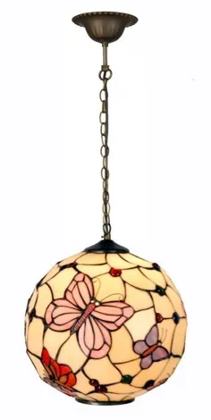 1169 Hanglamp Tiffany Bol Ø35cm پروانه صورتی