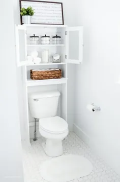 فضای ذخیره سازی حمام: صرفه جویی در فضای داخلی |  مزرعه نمک قدیمی
