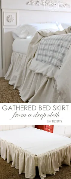 دامن تختخواب جمع شده توسط DIY |  از پارچه رها کردن