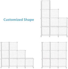 TomCare Cube Storage 9-Cube Metal Cube Organizer ذخیره سازی مکعب قفسه های قفسه سازمان قفسه کتاب قفسه سازمان دهنده قفسه های مکعب قفسه های ذخیره سازی برای اتاق کار اتاق خواب ، سفید