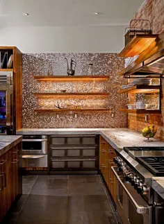 آشپزخانه معاصر و خیره کننده با مجموعه ای درخشان از بافت - دکوئیست