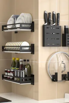 قفسه های ادویه جات دیواری ذخیره سازی سازمان دهنده آشپزخانه