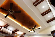طراحی سقف برای اتاق نشیمن داخلی اتاق نشیمن مدرن قهوه ای |  احترام گذاشتن