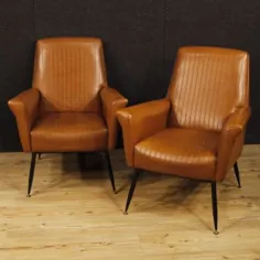 جفت صندلی راحتی طرح ایتالیایی با چرم مصنوعی