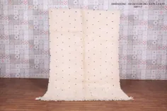 فرش مراکشی سفید ، 5.2 FT X 7.8 FT
