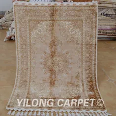 870.32 دلار آمریکا 8٪ تخفیف | فرشهای ابریشمی شرقی Yilong 3'x4.5 'فرشهای آبی نفیس ایرانی (YWX154A) | فرشهای عتیقه | قهوه ای ناهموار قهوه ای - AliExpress