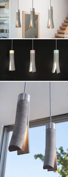 این چراغ های بتونی به نظر می رسد دو قسمت شده اند