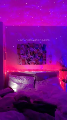 اتاق خواب زیبایی نئون قرمز / بنفش