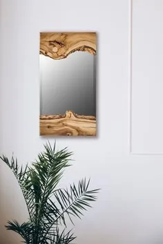 آینه دیواری آینه چوبی دکوراسیون منزل آینه وانی حمام |  اتسی