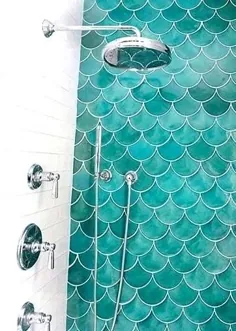 8 حمام زیبا که از کاشی مقیاس ماهی مراکشی استفاده می کنند