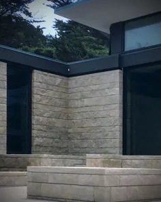 روکش برش خورده سنگ خارجی در فضای باز مدرن برای چاله آتش - سنگ شومینه و نمای سنگ آهک