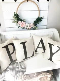 Playroom Pillow مجموعه بالش Play 4 دکوراسیون اتاق بازی |  اتسی
