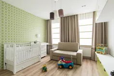 حداقل مهد کودک مدرن با کاغذ دیواری به رنگ سبز - Decoist